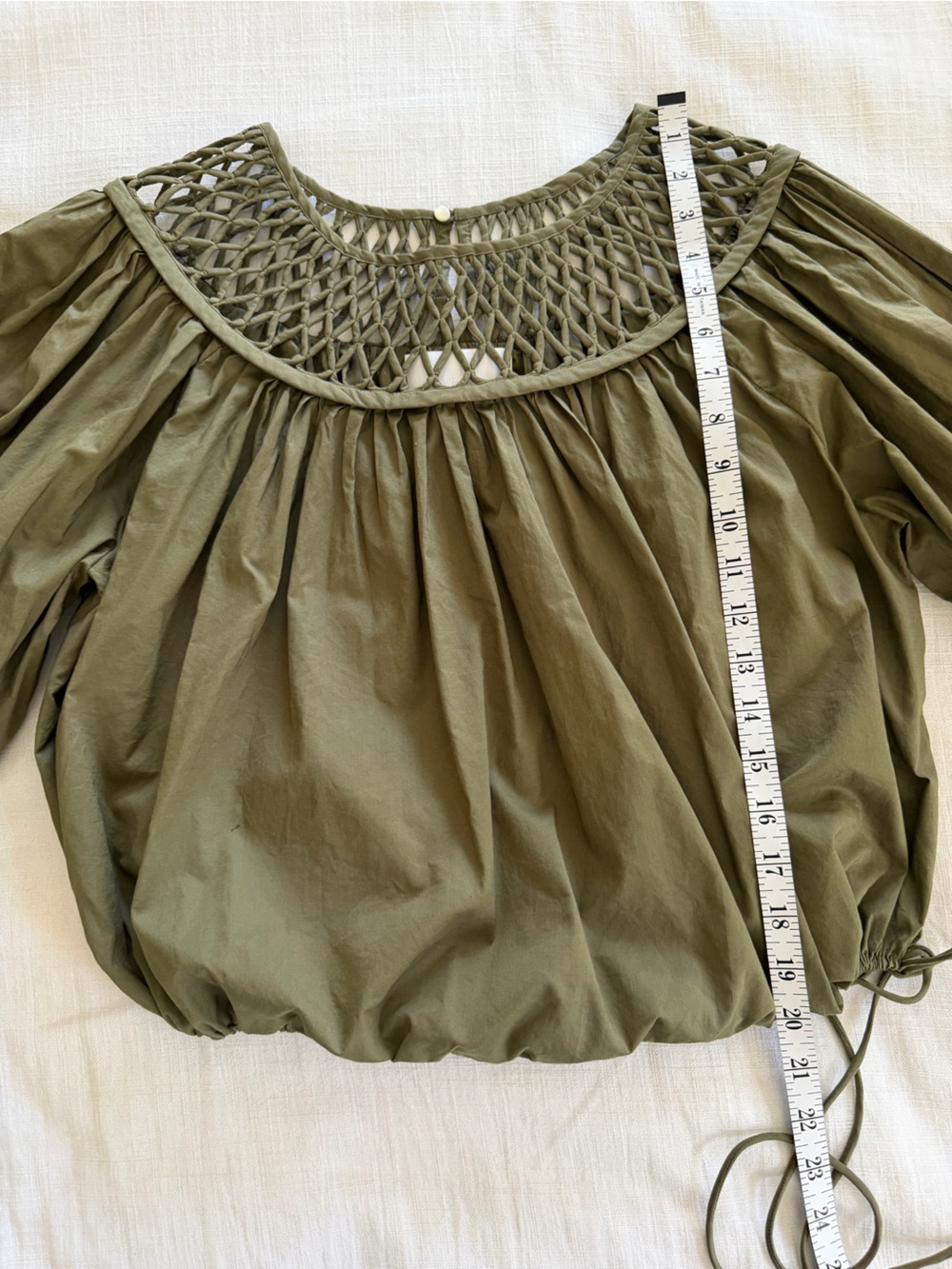 Merlette Set Bonnier Blouse and Lynnton Pleated Midi Skirt Olive Green Size 8/M - Picture 15 of 15